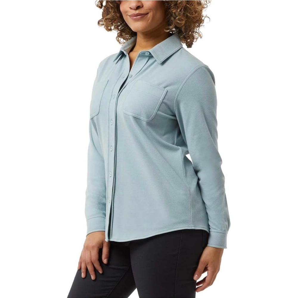 NWT 32 Degrees Heat Ladies’ Soft Fleece Button-Up Shirt, M - Picture 2 of 4